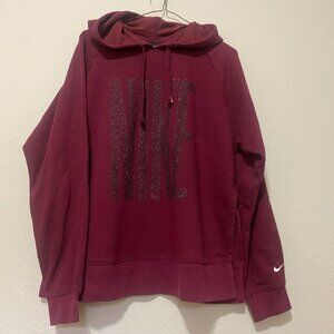 Nike Maroon Glitter Tunic Hoodie M